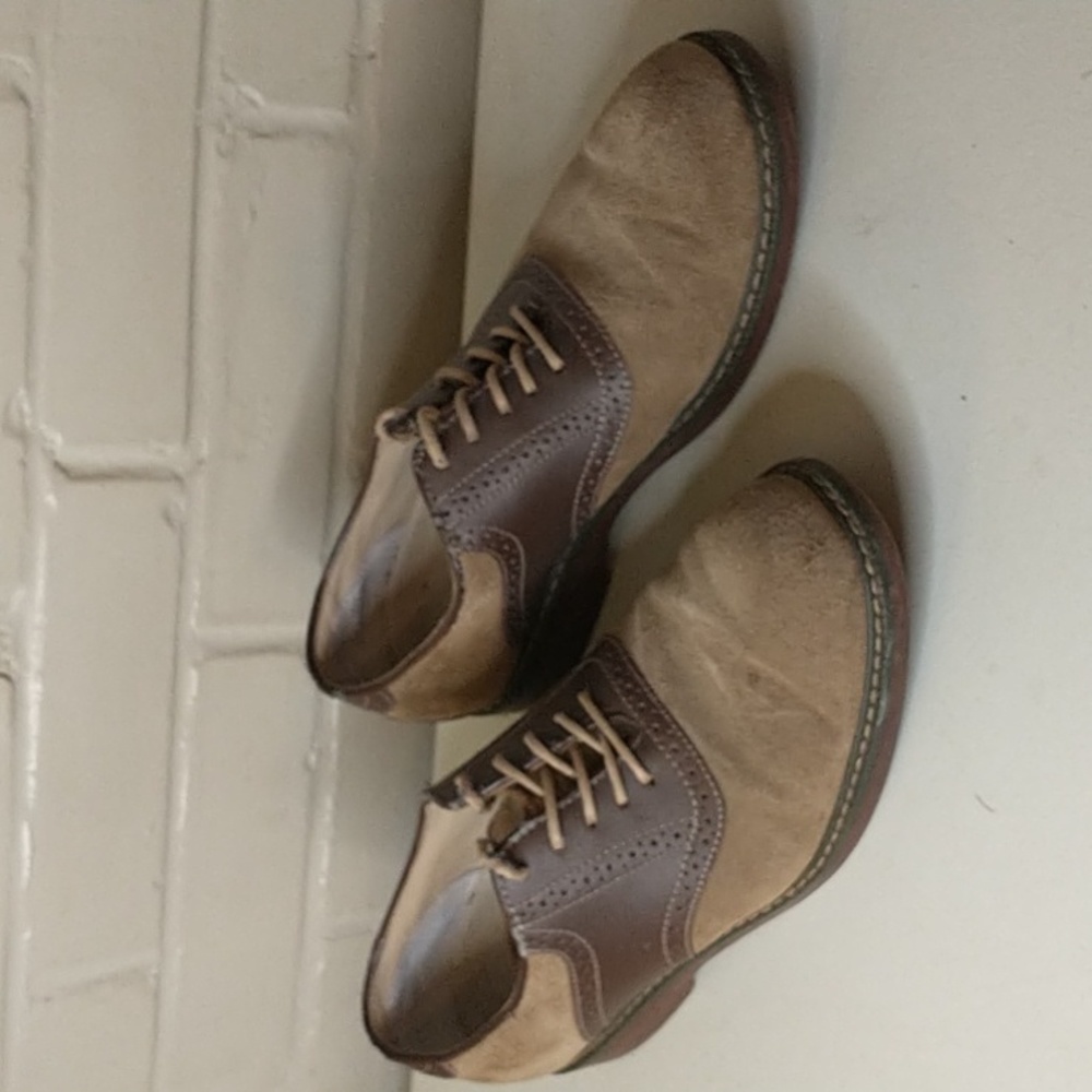 G.H. Bass & Co. Mens Pomono Derby Shoes Brown Leather Lace Up Round Toe 8D